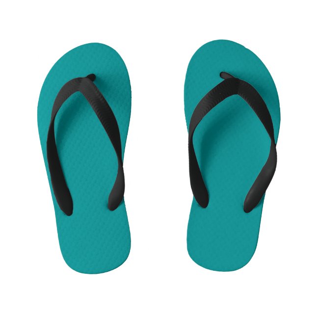 Dark Cyan Kid's Flip Flops (Footbed)