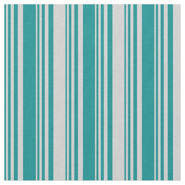Dark Cyan & Light Grey Striped/Lined Pattern Fabric (Close Up)
