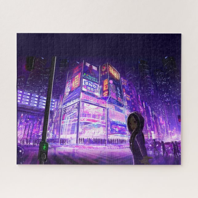 dark cyberpunk city puzzle (Horizontal)