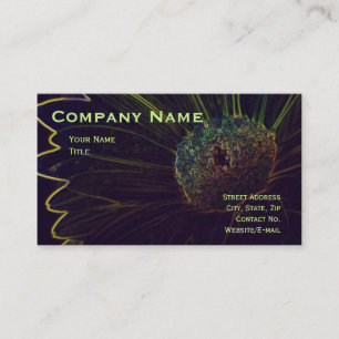 Dark Daisy Business Card Template on Cream Stock