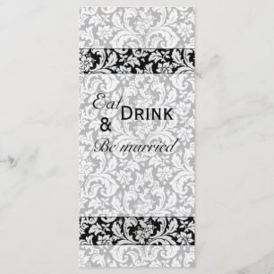 Dark damask Wedding menu