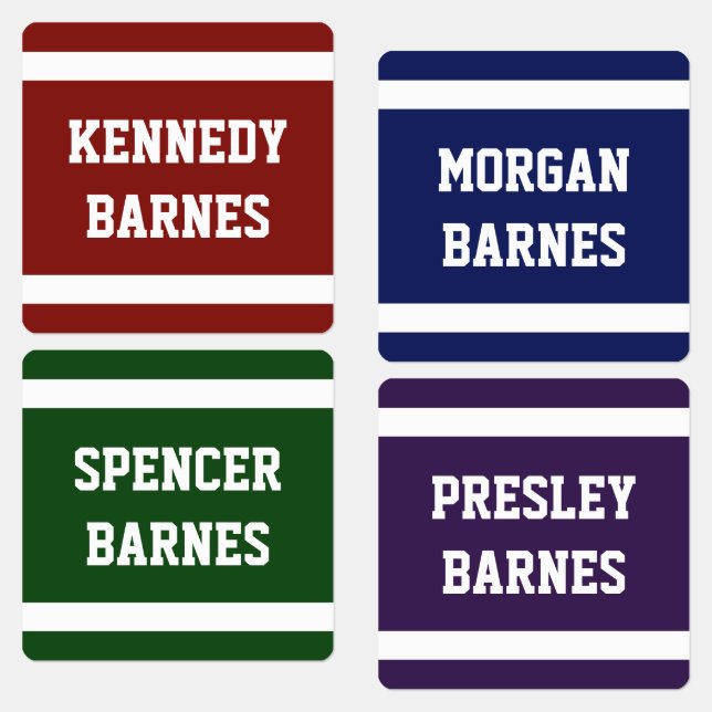 Dark Deep Colours Varsity Back To School Name (Group)