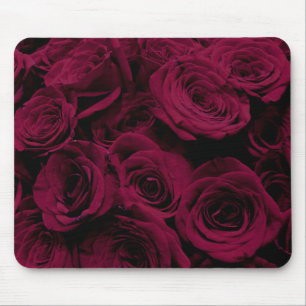 Dark deep red magenta burgundy roses mouse mat