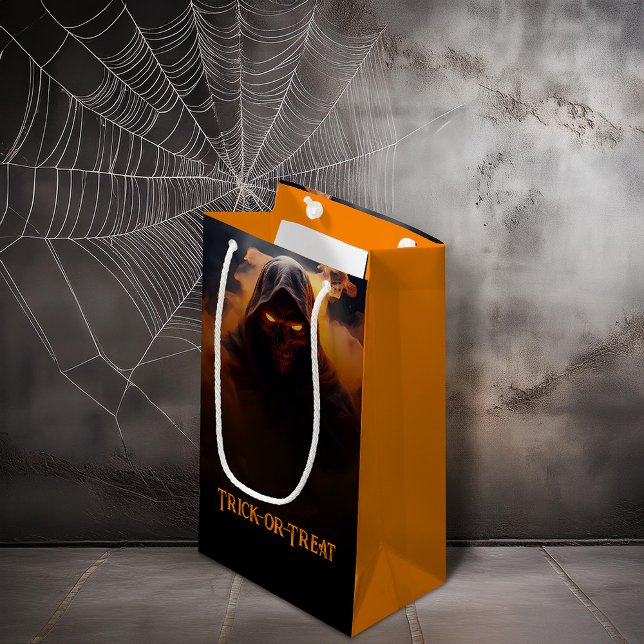 Dark demon with orange smoke Halloween Small Gift Bag (Creator Uploaded)