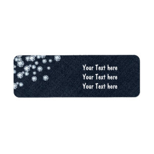 Dark Denim & Diamonds Glam Party Address Labels