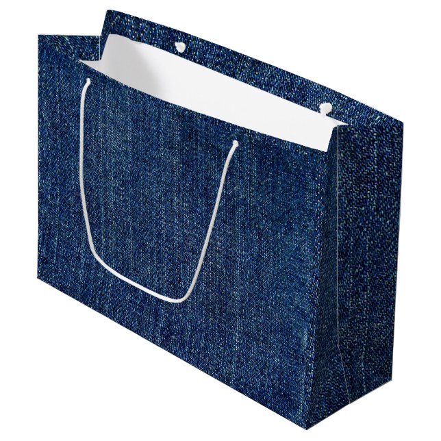 Dark Denim Large Gift Bag (Front Angled)