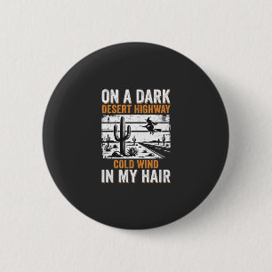 Dark Desert Highway Cactus Sunset Design_1 6 Cm Round Badge