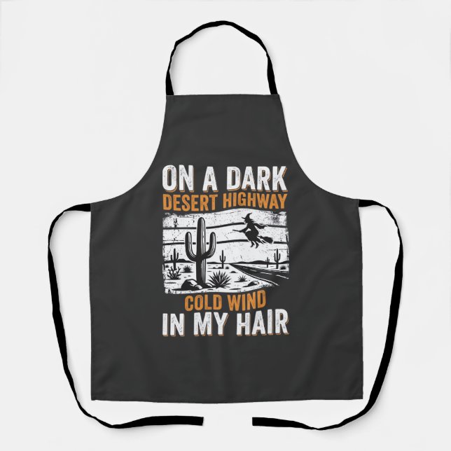 Dark Desert Highway Cactus Sunset Design_1 Apron (Front)