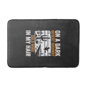 Dark Desert Highway Cactus Sunset Design_1 Bath Mat