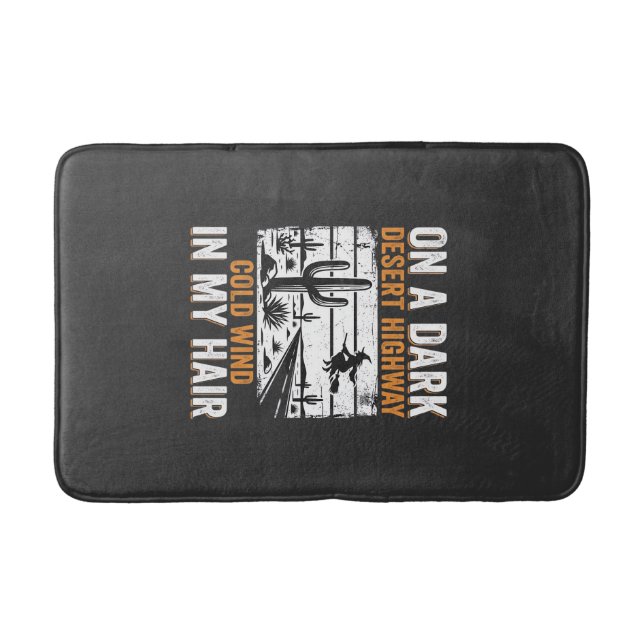 Dark Desert Highway Cactus Sunset Design_1 Bath Mat (Front)
