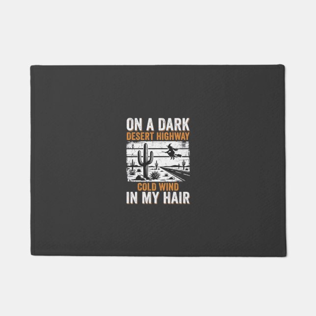 Dark Desert Highway Cactus Sunset Design_1 Doormat (Front)