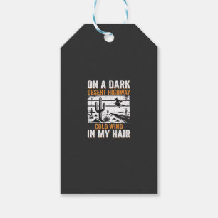 Dark Desert Highway Cactus Sunset Design_1 Gift Tags