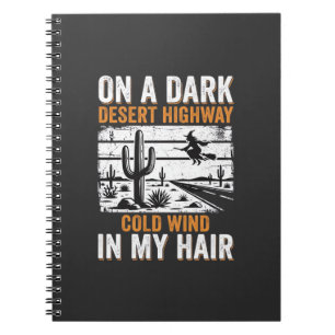 Dark Desert Highway Cactus Sunset Design_1 Notebook