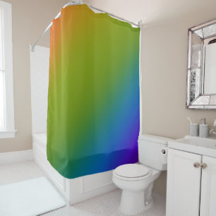 Dark Diagonal Rainbow Colours Shower Curtain