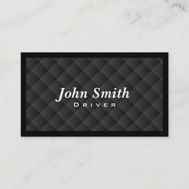 Dark Diamond Quilt Driver Business Card (Front)