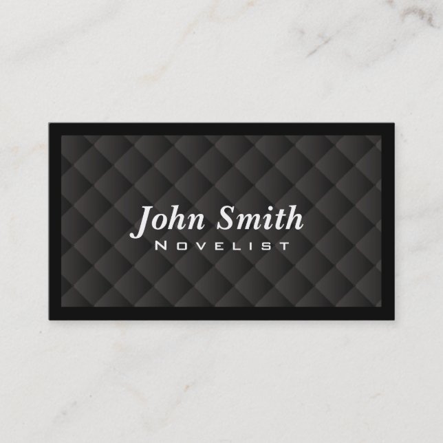 Dark Diamond Quilt Novelist Business Card (Front)