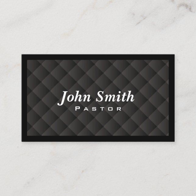 Dark Diamond Quilt Pastor Business Card (Front)