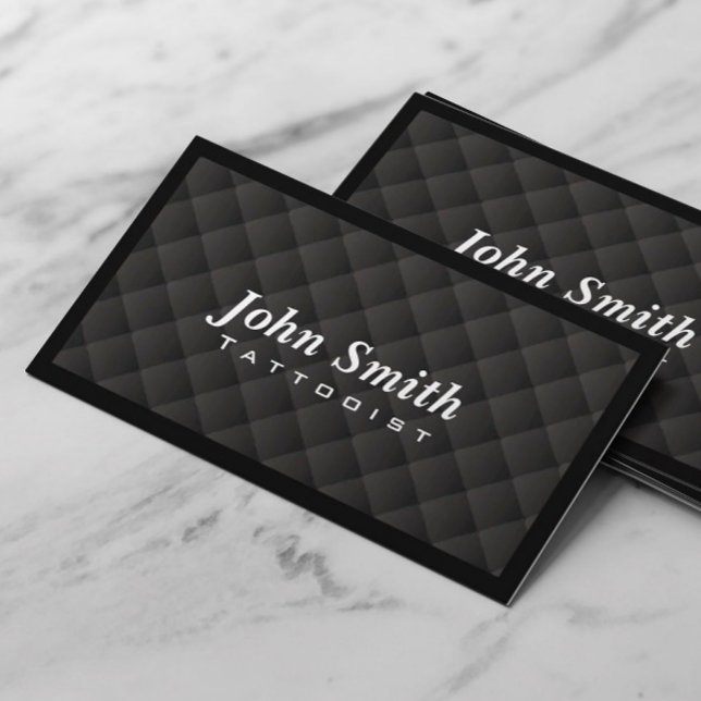 Dark Diamond Quilt Tattoo Art Business Card (Creator Uploaded)