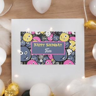 Dark Doodle Monster Cartoon Rectangular Sticker