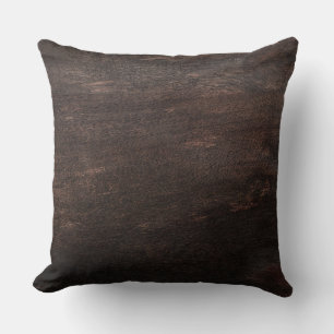 Dark Down Wood Throw Pillow