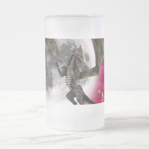 Dark Dragon Frosted Glass Beer Mug