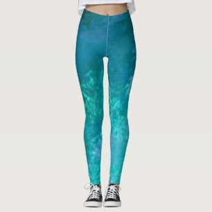 Dark Dream effect paint splatter clouds Green Leggings