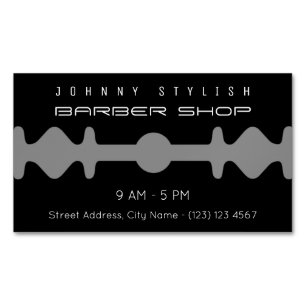 Dark duo tone razor blade shape frame cover Magnetic business card
