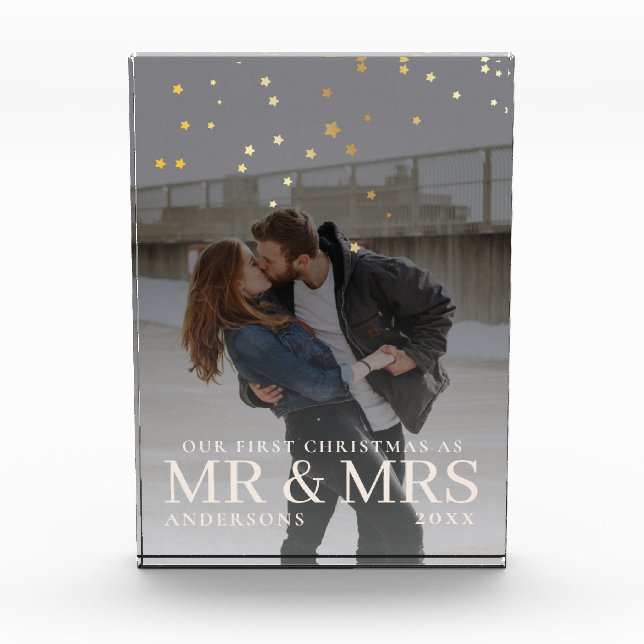 Dark Dusky Couple Photo with Stars for Christmas  (Front)