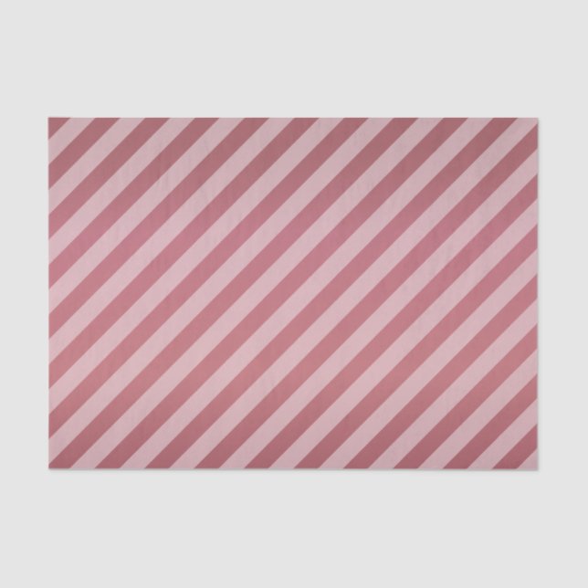 Dark Dusty Mauve and Diagonal Stripes Tissue Paper (Front)