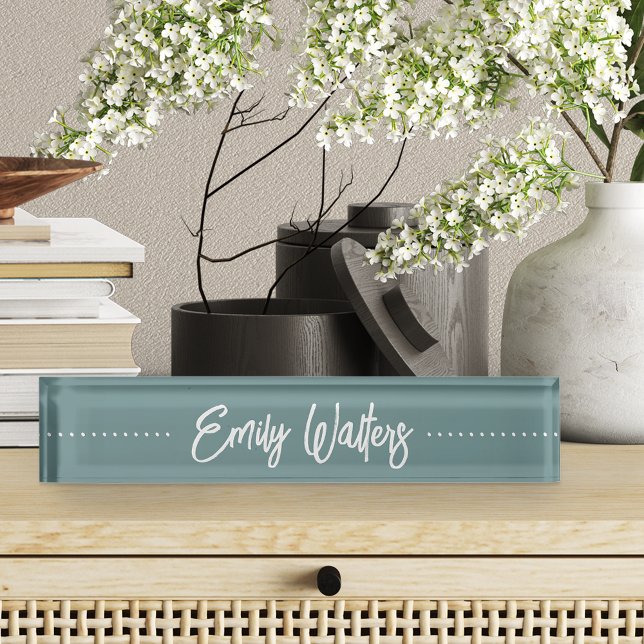 Dark Dusty Teal Sketched Cursive Script Nameplate (Creator Uploaded)