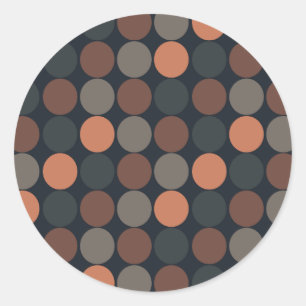 Dark Earth Geometric Circle Dots Design  Classic Round Sticker