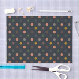 Dark Earth Tone Woodlands Polka Dots Design Tissue Paper
