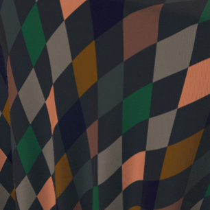 Dark Earth Woodlands Harlequin Diamonds Fabric