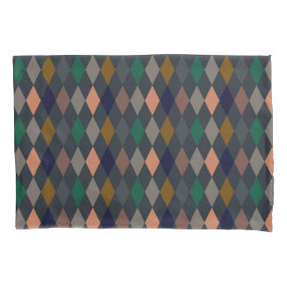Dark Earth Woodlands Harlequin Diamonds Pillowcase