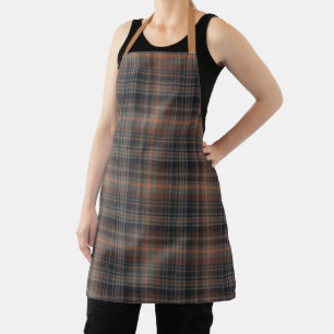 Dark Earth Woodlands Plaid Tartan   Apron