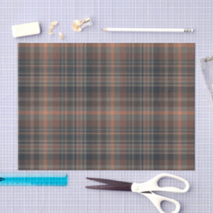 Dark Earth Woodlands Plaid Tartan Tissue Paper