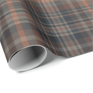 Dark Earth Woodlands Plaid Tartan Wrapping Paper