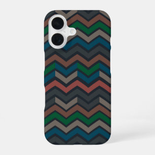 Dark Earth Woodlands Zigzag Chevron iPhone 16 Case