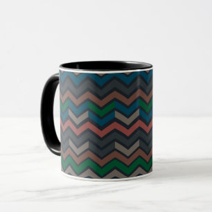 Dark Earth Woodlands Zigzag Chevron Mug