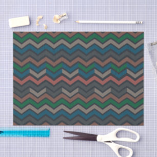 Dark Earth Woodlands Zigzag Chevron Tissue Paper