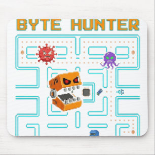 Dark Edgy Arcade Game Pixel Skull Parody Mouse Mat