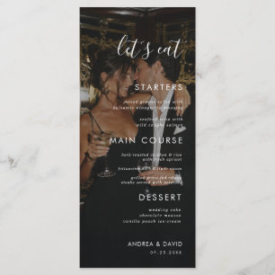 Dark Editorial Photo Let's Eat Wedding Menu
