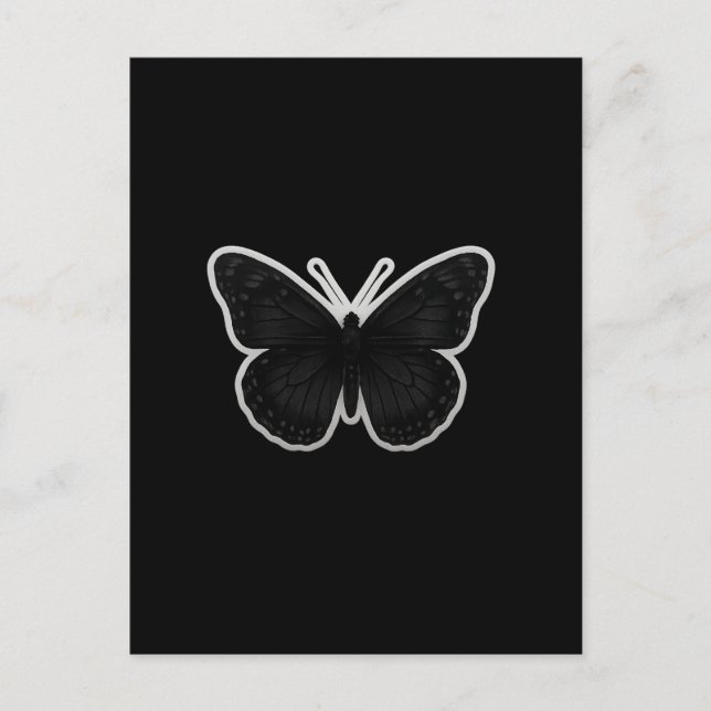 Dark Elegance Butterfly  Invitation Postcard (Front)