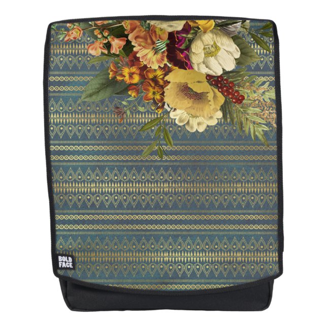 Dark Elegance Floral Backpack (Front)