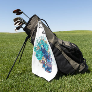 Dark Elegance Golf Towel – Blue Bloom Requiem Desi