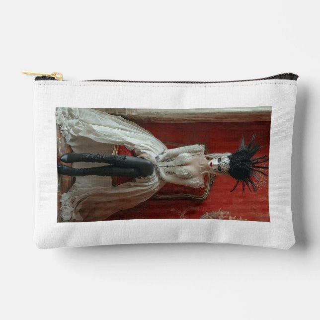 "Dark Elegance – Gothic Royalty Cosmetic Bag" Accessory Pouch (Front)