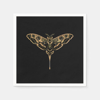 Dark Elegance-Noir & Gold Napkin