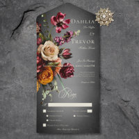 Dark Elegant Blur Autumn Floral Wedding Dinner