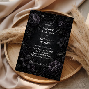 Dark Elegant Floral Vintage Gothic Invitation