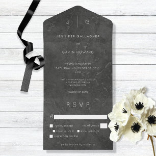 Dark Elegant Minimal Modern All in One Invitation